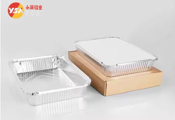 Disposable Tin Foil Trays Food Packaging Aluminium Container Disposable Aluminum Tray With Plastic Lid