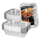 Eco - Friendly Silver Foil Container Food Packaging Solutions Lunch Box