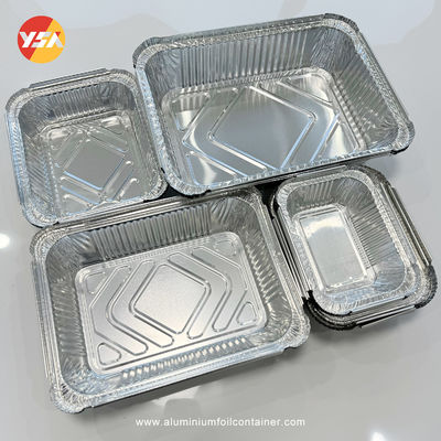 300ml 1000ml Silver Tin Foil Serving Trys Food Packing Foil Container With Lids