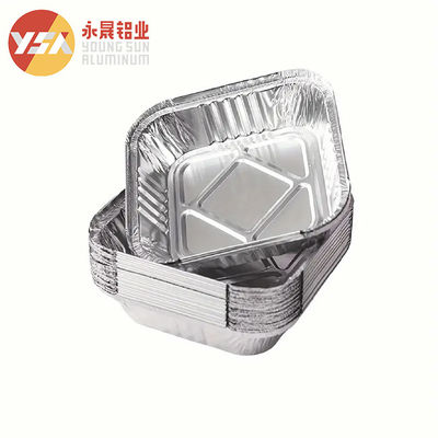 110ml Square Disposable Aluminum Foil Container Silver Food Container