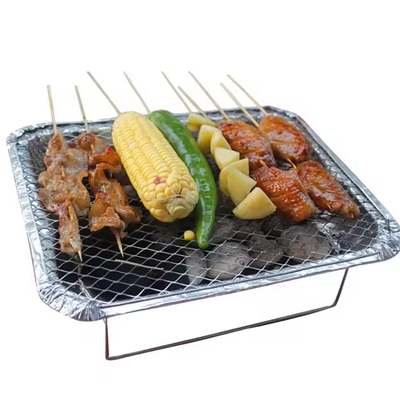 Aluminum Barbecue Grill Disposable Grill Pans Metal Mesh Aluminum Stand